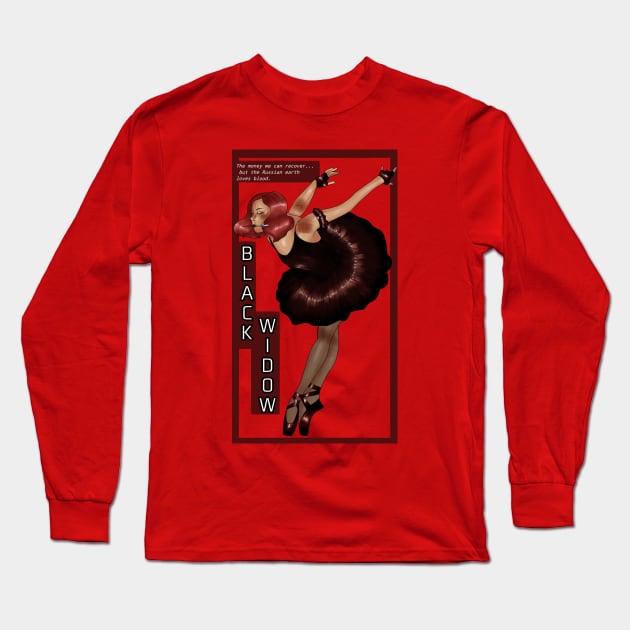 Black Widow Ballet Long Sleeve T-Shirt by ShibShop